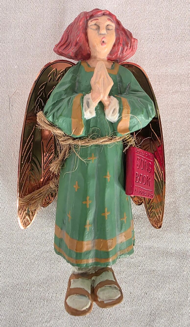 Vtg 1996 Hallmark Folk Art Americana Collection Caroling Angel Ornament NOS NIB